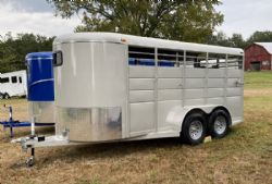 2024 Calico IN STOCK! 16 Ft Bumper Pull Stock Trailer